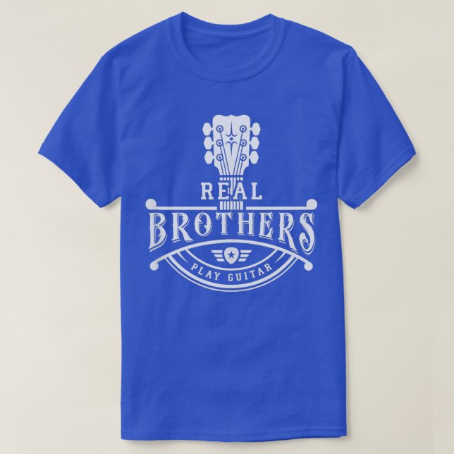 T-shirt GItarrist Musicien Real Brothers Jouer le cou de l (Design devant)
