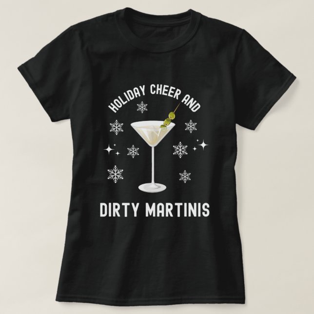 T-shirt Gite Cheveux et martinis salé Noël Cocktai (Design devant)