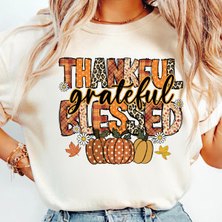 T-shirt Give Thanks | Chemise Florale de Coquette