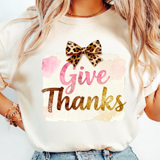 T-shirt Give Thanks | Chemise Florale de la Coquet
