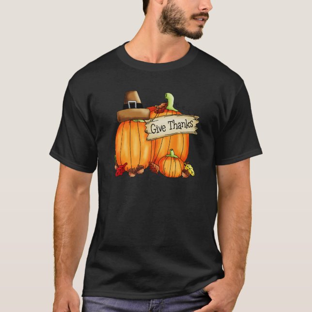 T-shirt Give Thanks To The Lord Pumpkins (Devant)