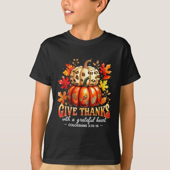 T-shirt Give Thanks With A Grateful Heart Bible Verse Pump (Devant)