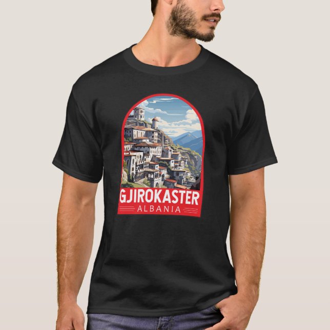 T-shirt Gjirokaster Albanie Travel Art Vintage (Devant)