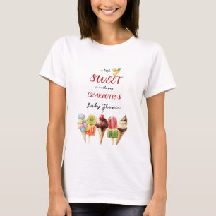 T-shirt Glace à l'aquarelle Baby Shower Famille Douce