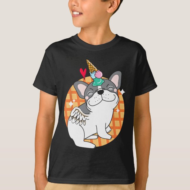 T-shirt Glace Bouledogue Français Frenchie Anniversaire  (Devant)