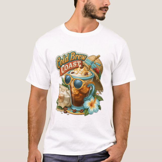 T-shirt Glace Brew Coast Plage Café Glacé (Devant)