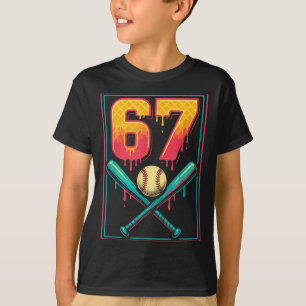 T-shirt Glace Crème Goutte Baseball Truc 67 Meme Gen Alpha