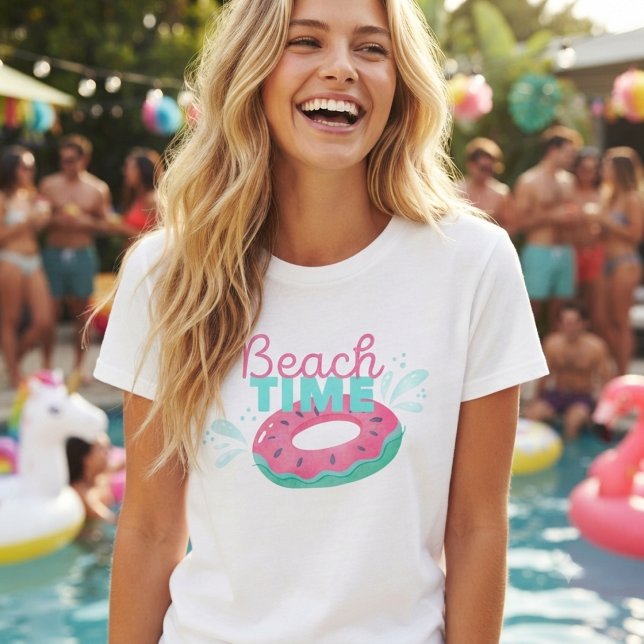 T-shirt Glace donut pastèque amusant “Temps de plage”  (Créateur téléchargé)