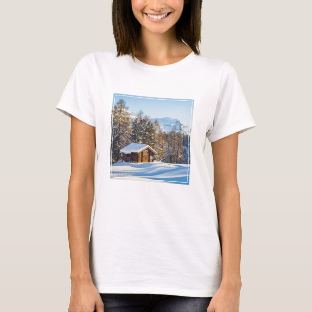 T-shirt Glace et neige | Journal d'hiver Cabine Alpes suis (Devant)