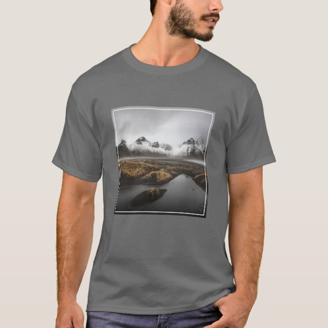 T-shirt Glace et neige | Vestrahorn Mountain, Islande (Devant)