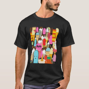 T-shirt Glace fantaisie Cônes de glace Foodies Portent un