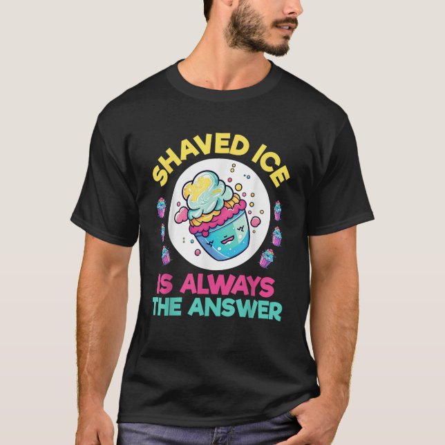 T-shirt Glace râpée  Drôle de glace râpée hawaïenne crème  (Devant)