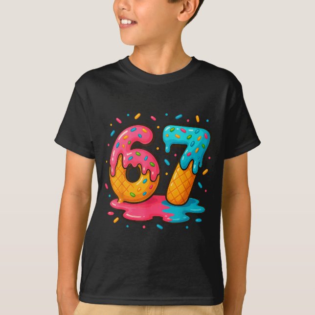 T-shirt Glace Six Sept Drip Cool Meme 67 Numéro Drôle (Devant)