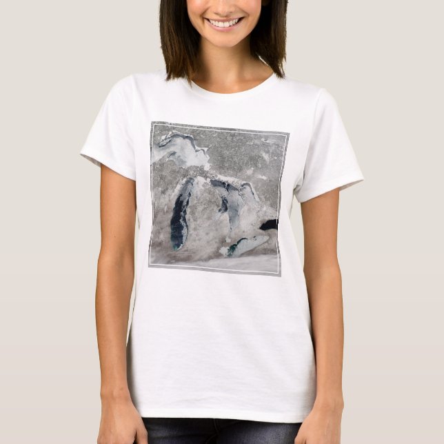 T-shirt Glace Sur Les Grands Lacs, États-Unis. (Devant)