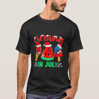 T-shirt Glaces à l'eau au melon d'eau Santa en juillet