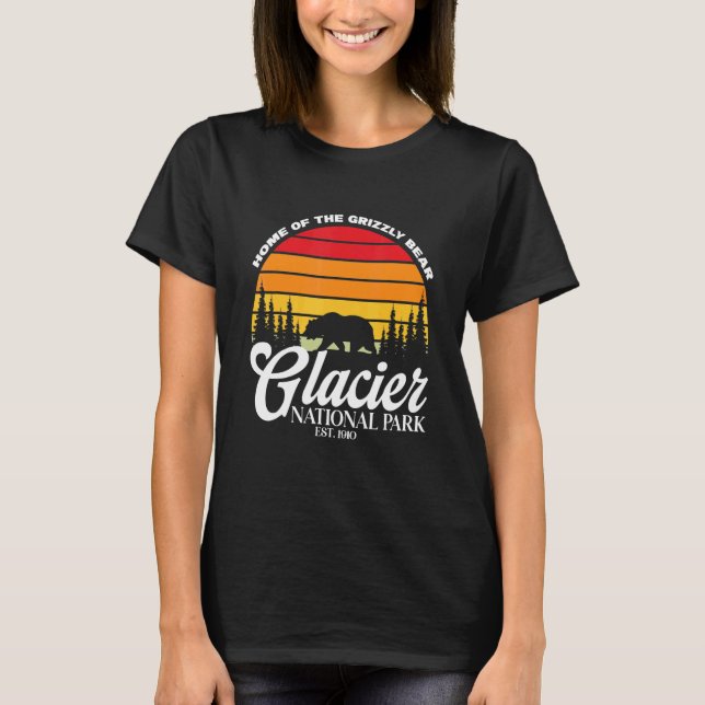 T-shirt Glacier National Park Grizzly Bear Hiking Vacation (Devant)