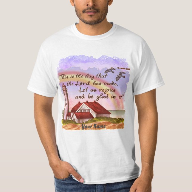 T-shirt Glad Christian Lighthouse (Devant)