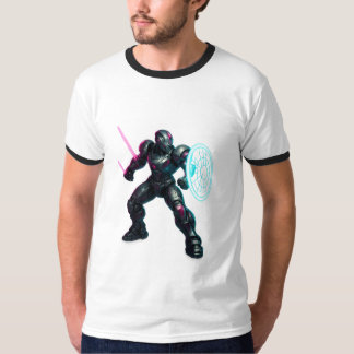 T-shirt Gladiateur cybernétique – Guerrier à lame néon