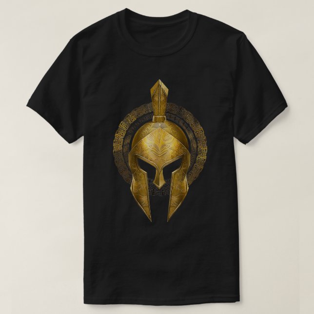 T-shirt Gladiateur d'or Spartan Casque Guerrier Sparte Gre (Design devant)