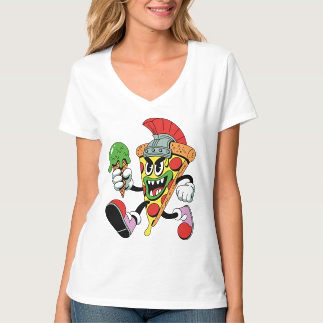 T-shirt Gladiator Pizza Slice Italien Brainrot femmes (Devant)