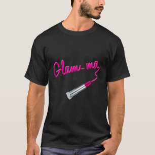 T-shirt Glam-Ma Glamour Grand-Mère Rouge À lèvres Rose D
