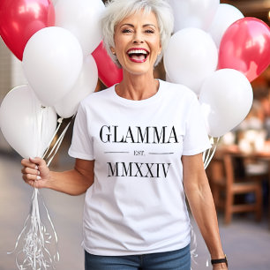 T-shirt Glamma Année Numérique Romaine Établie