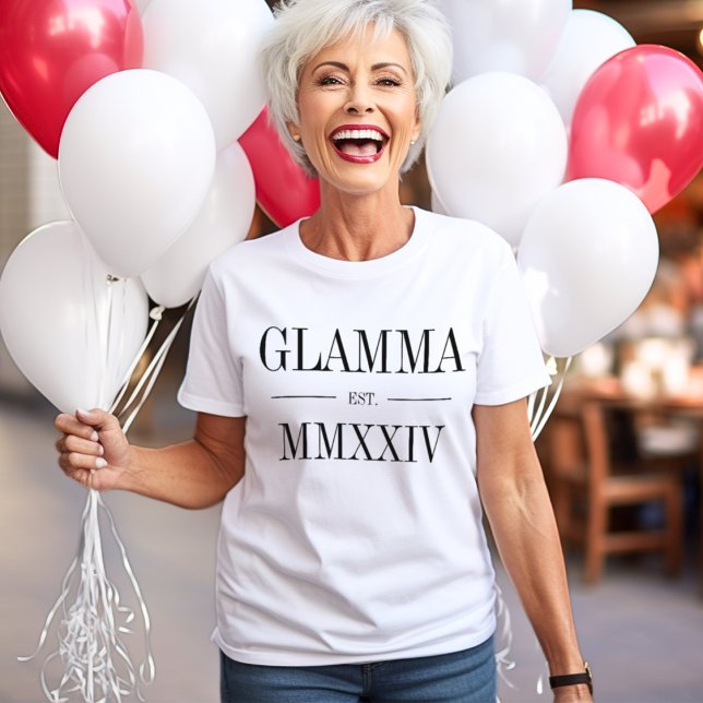 T-shirt Glamma Année Numérique Romaine Établie (Créateur téléchargé)