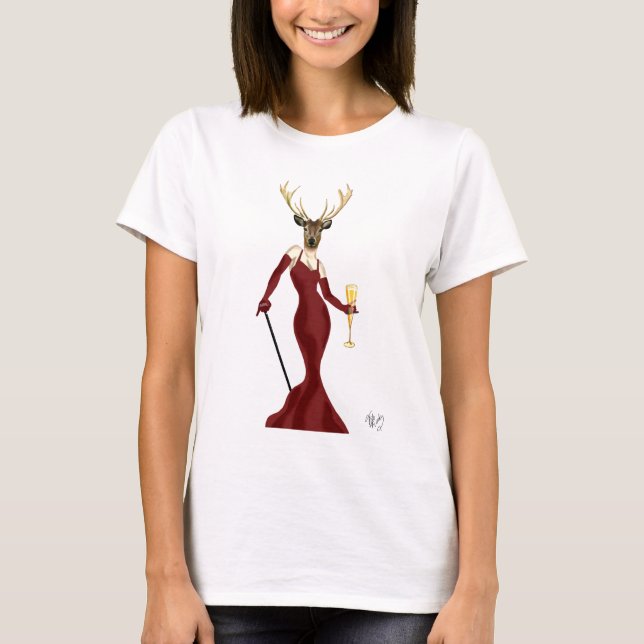 T-shirt Glamor Deer à Marsala (Devant)