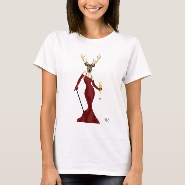 T-shirt Glamor Deer à Marsala 2 (Devant)