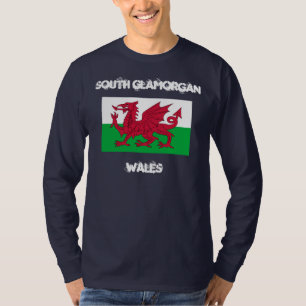T-shirt Glamorgan du sud, Pays de Galles avec le drapeau