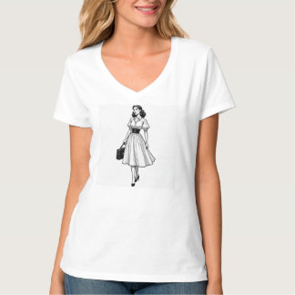 T-shirt Glamour de la mode des années 1950