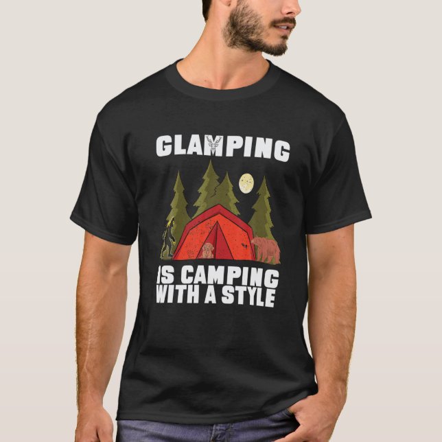 T-shirt Glamping Camping Avec Style Camping Dit Happ (Devant)