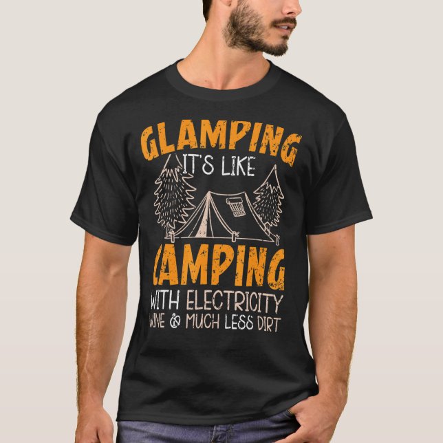 T-shirt Glamping C'est comme du camping avec électricité C (Devant)