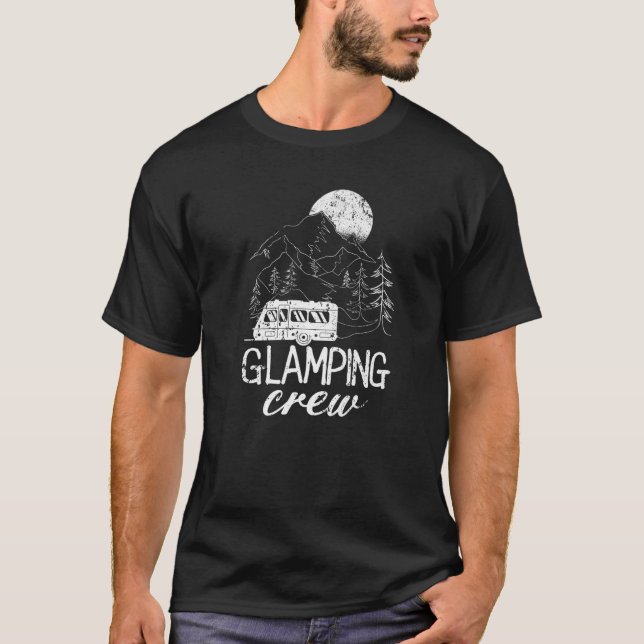 T-shirt Glamping Crew Camping de luxe Voyage Famille d'app (Devant)
