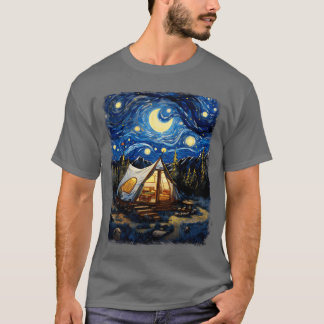 T-shirt Glamping Glamper Camping Camper Starry Night Paint