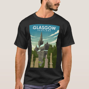 T-shirt Glasgow Scotland Castle Vintage Minimal Retro