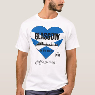 T-shirt Glasgow Scotland Skyline Heart - Depuis [Année]