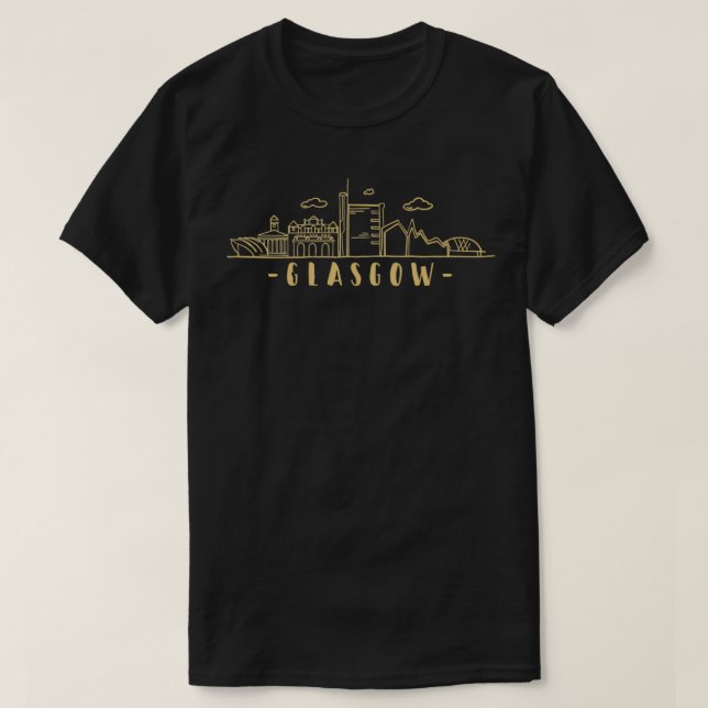 T-shirt Glasgow Skyline Travel (Design devant)