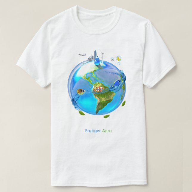 T-shirt Glass Earth Frutiger Aero (Design devant)