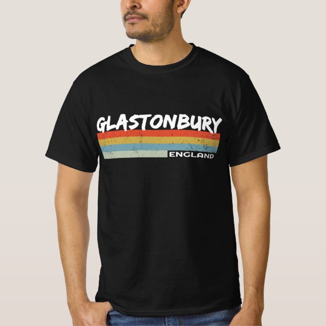 T-shirt Glastonbury Retro Vintages rayures (Devant)