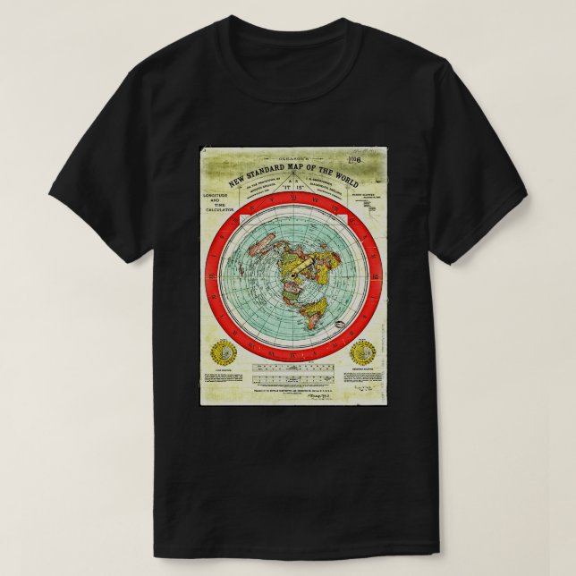 T-shirt Gleason 1892 Flat Earth Map Research Flat Earth Po (Design devant)