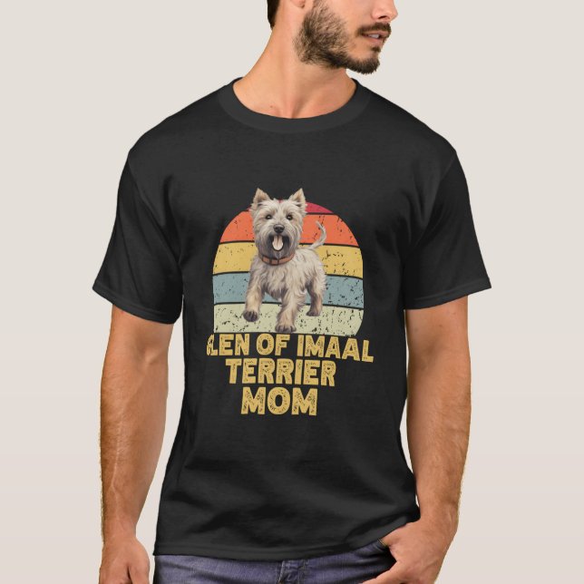 T-shirt Glen D'Imaal Terrier Chien Maman Retro Style Drôle (Devant)