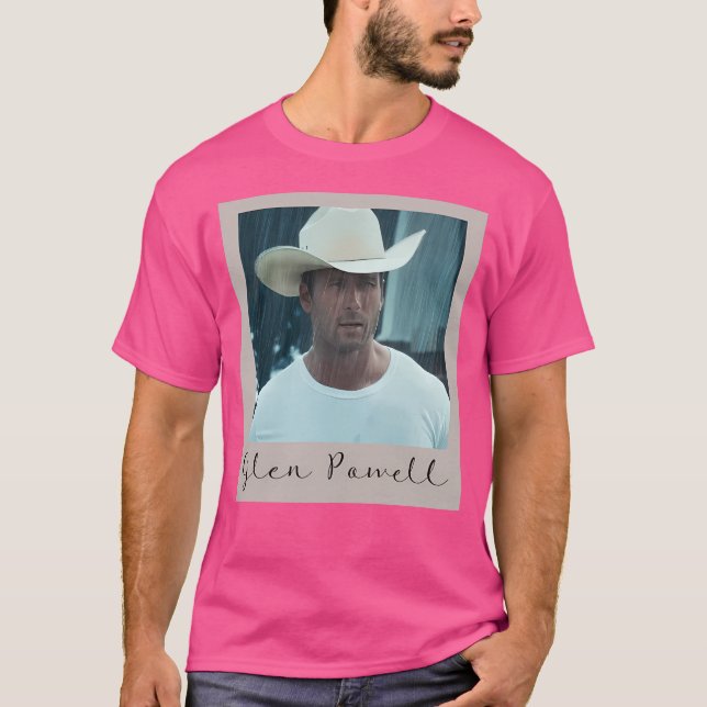 T-shirt Glen Powell Cowboy Retro Style Photo Enfants (Devant)