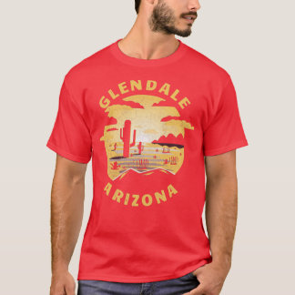 T-shirt Glendale Arizona Desert Illustration Souve Vintage