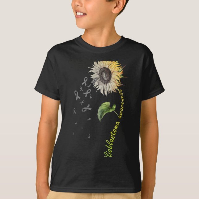 T-shirt Glioblastoma Awareness Sunflower  (Devant)