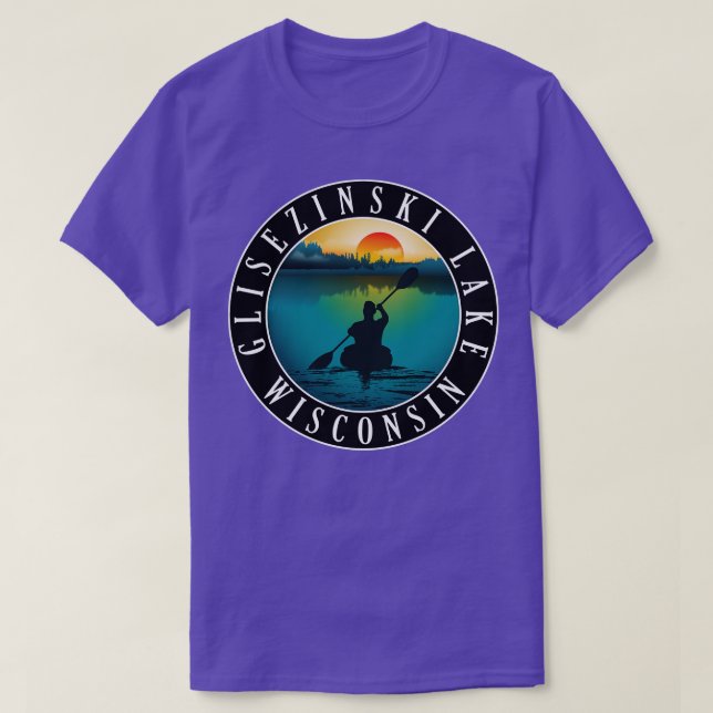 T-shirt Glisezinski Lake Wisconsin Kayaking (Design devant)