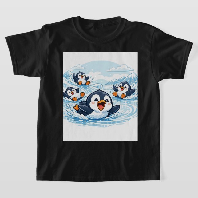 T-shirt Glissade de manchot cool – Graphique d'hiver de de (Poser)