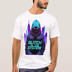 T-shirt Glitch dans le système Cyberpunk Hacker Neon