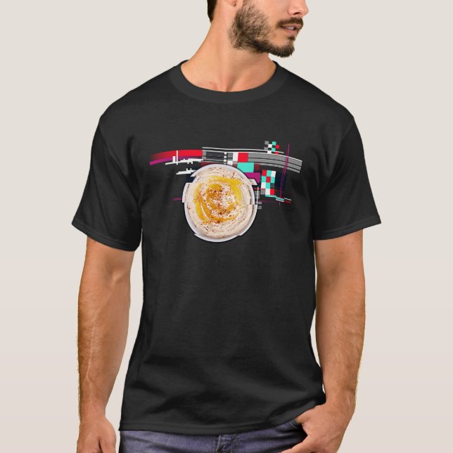 T-shirt Glitch Hummus Middle Eastern Kitchen Men Women Chi (Devant)