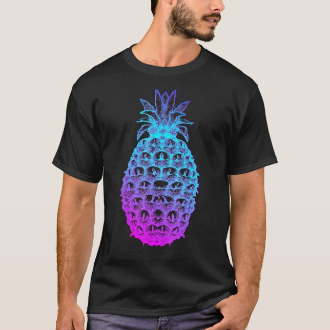 T-shirt Glitch Vaporwave Style esthétique Japon Ananas G (Devant)